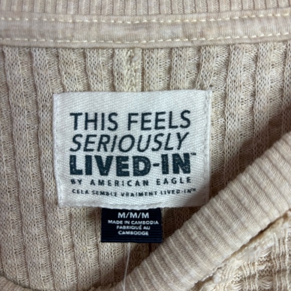 NWT AE Big Hug Crew Neck Waffle Oversize Sweatshirt size M - Picture 5 of 8